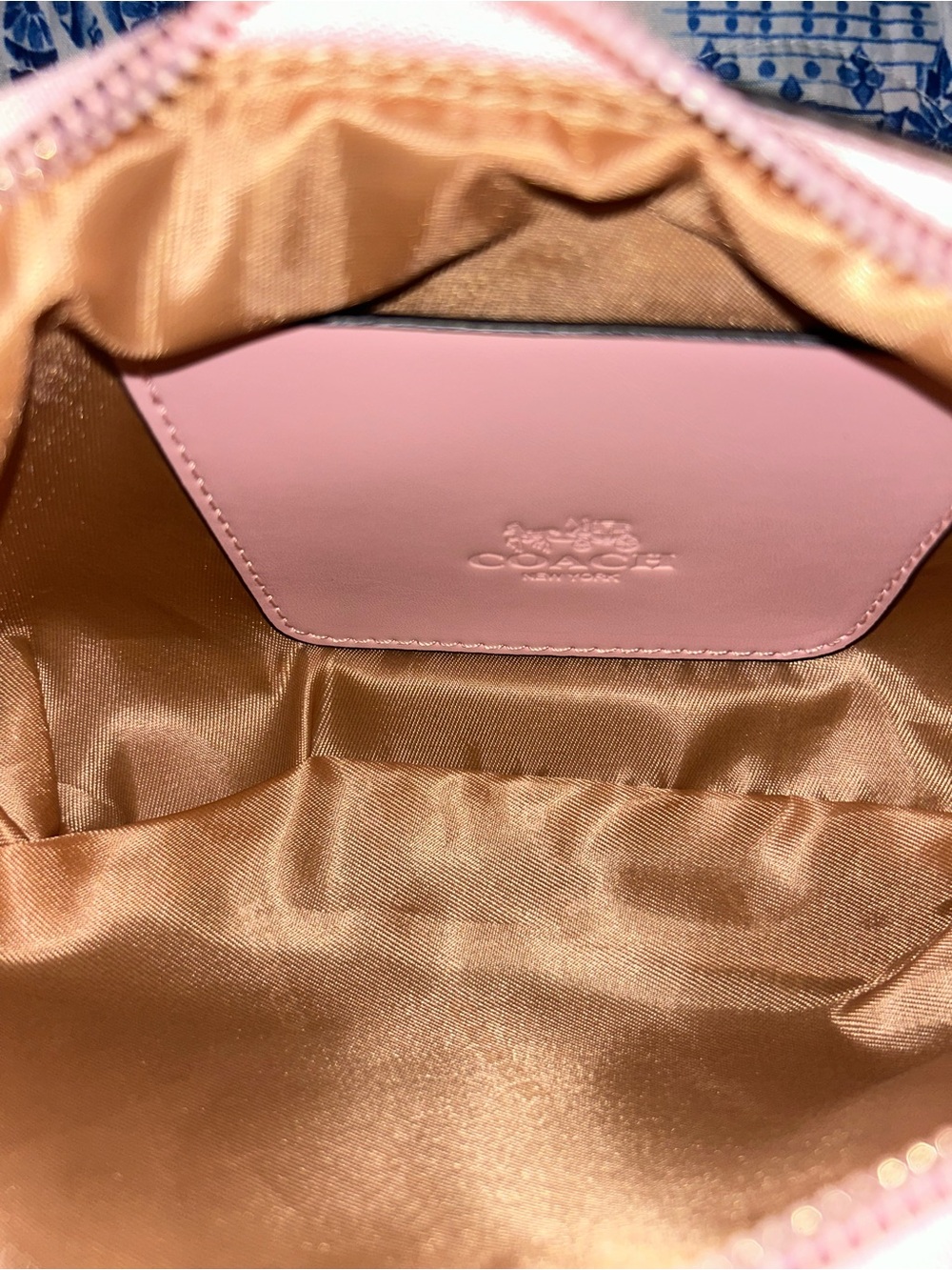 Coach Pink Signature Mini Shoulder Bag with Gold Hardware - Picture 3 of 4